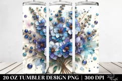 Watercolor Stained Delphinium | 20 Oz Tumbler Product Image 2