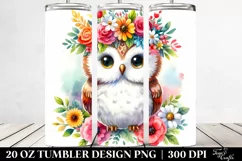 Cute Cartoon-Style Owl,20 oz Tumbler Product Image 2