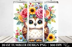 Cute Cartoon-Style Owl,20 oz Tumbler Product Image 2