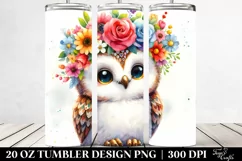 Cute Cartoon-Style Owl,20 oz Tumbler Product Image 2