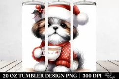 Enthusiastic Shih Tzu with Tea Cup, 20 Oz Tumbler Product Image 2