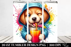 Colorful Puppy Tumbler Design Product Image 2