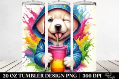 Colorful Puppy Tumbler Design Product Image 2