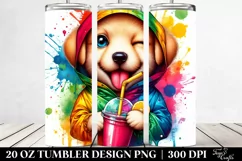 Colorful Puppy Tumbler Design Product Image 2