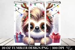 Vibrant Sloth with Christmas Lights 20 Oz Tumbler Product Image 2