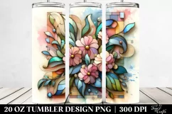 Abstract Impatiens, Transparent 20 Oz Tumbler Product Image 2