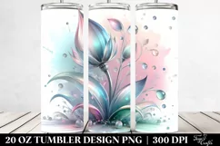 Abstract Shiny Snowdrop, Transparent 20 Oz Tumbler Product Image 2
