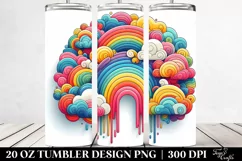 Colorful Whimsical Rainbow Clouds | 20 oz Tumbler Product Image 2