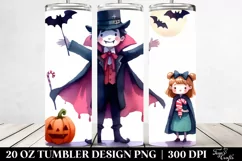 Watercolor Halloween Vampire Tumbler Product Image 2