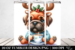 Extremely Expressive Bullmastiff with Tea Cup, 20 Oz Tumbler Product Image 2