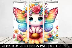 Colorful Butterfly Flower Crown | 20 oz Tumbler Product Image 2