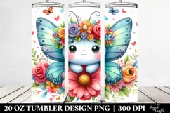 Vibrant Flower Crown Butterfly | 20 oz Tumbler Product Image 2