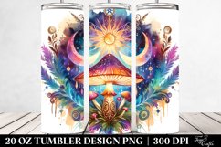 Vibrant Magical Celestial Mushroom Clipart 20 Oz Tumbler Product Image 2