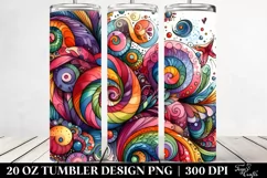 Whimsical Flowers, Vibrant Drawing | 20 oz Tumbler Product Image 2