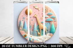 Colorful 3D Giraffe Scene Clipart 20 Oz Tumbler Product Image 2