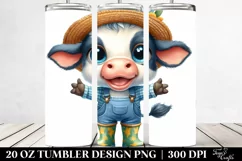 Happy Baby Cow with Sun Hat 20 Oz Tumbler Product Image 2