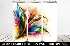 Abstract Wooden Calla Lily Stained | 20 oz Tumbler Product Image 2