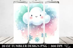 Vibrant Cloud with Snowflakes, Digital Painting | 20 oz Product Image 2