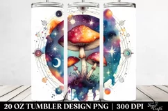 Vibrant Magical Celestial Mushroom Clipart 20 Oz Tumbler Product Image 2