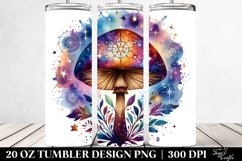 Vibrant Magical Celestial Mushroom Clipart 20 Oz Tumbler Product Image 2