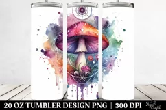 Vibrant Magical Celestial Mushroom Clipart 20 Oz Tumbler Product Image 2