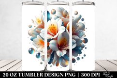 Abstract Glossy Freesia Design | 20 Oz Tumbler Product Image 2