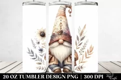 Washed Watercolor, Boho Gnome | 20 oz Tumbler Product Image 2