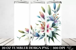 Vibrant Small Lily Watercolor | 20 oz Tumbler Product Image 2