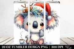 Winter Koala with Tea Cup 20 Oz Tumbler Product Image 2