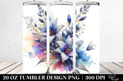 20 Oz Tumbler Sublimation | Shiny Diamond Lobelia with Product Image 2