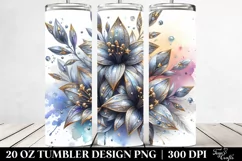 Watercolor Diamond Lobelia Splash | 20 Oz Tumbler Product Image 2