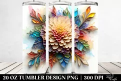 Wooden Stained Marigold Frame Watercolor | 20 oz Tumbler Product Image 2