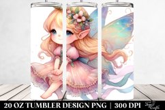 Whimsical Fairy Illustration 20 Oz Tumbler, Transparent Product Image 2