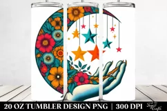 Colorful Half Moon with Stars 20 Oz Tumbler Product Image 2