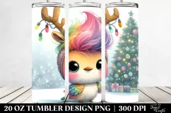 Expressive Hummingbird with Reindeer Horns, 20 Oz Tumbler Product Image 2