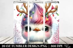 Expressive Hummingbird with Reindeer Horns, 20 Oz Tumbler Product Image 2