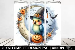 Washed Watercolor Macaw on Moon 20 Oz Tumbler Product Image 2