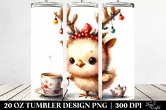 Expressive Chicken with Reindeer Horns, 20 Oz Tumbler Product Image 2