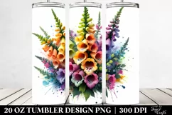 Abstract Vibrant Bouquet Foxglove 20 Oz Tumbler Product Image 2