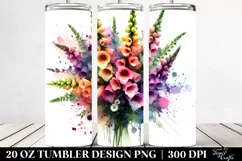 Abstract Vibrant Bouquet Foxglove 20 Oz Tumbler Product Image 2