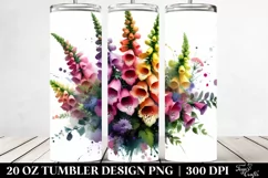 Abstract Vibrant Bouquet Foxglove 20 Oz Tumbler Product Image 2