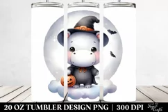 Simple Halloween Hippo on Cloud 20 Oz Tumbler Product Image 2