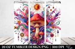 Vibrant Magical Celestial Mushroom Clipart 20 Oz Tumbler Product Image 2