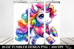 Cute Unicorn Running | 20 oz Tumbler Product Image 2