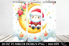 Vibrant Santa on Moon with Snowflakes, Digital Painting | 20 Product Image 2