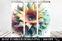 Glossy Sunflower Watercolor | 20 oz Tumbler Product Image 2