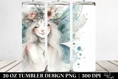 Washed Watercolor, Boho Smiling Fairy | 20 oz Tumbler Product Image 2