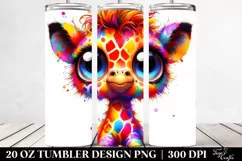 Layered Cute Giraffe Eyes 20 Oz Tumbler Product Image 2