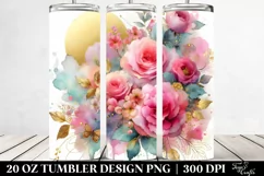 Colorful Pink Roses Tumbler Product Image 2