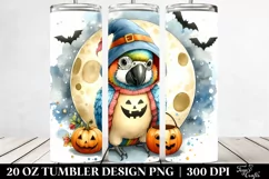 Washed Watercolor Macaw on Moon 20 Oz Tumbler Product Image 2